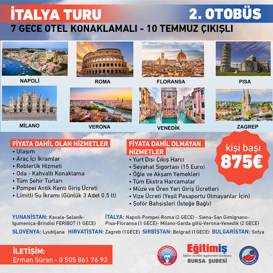 İTALYA TURU 2. OTOBÜS